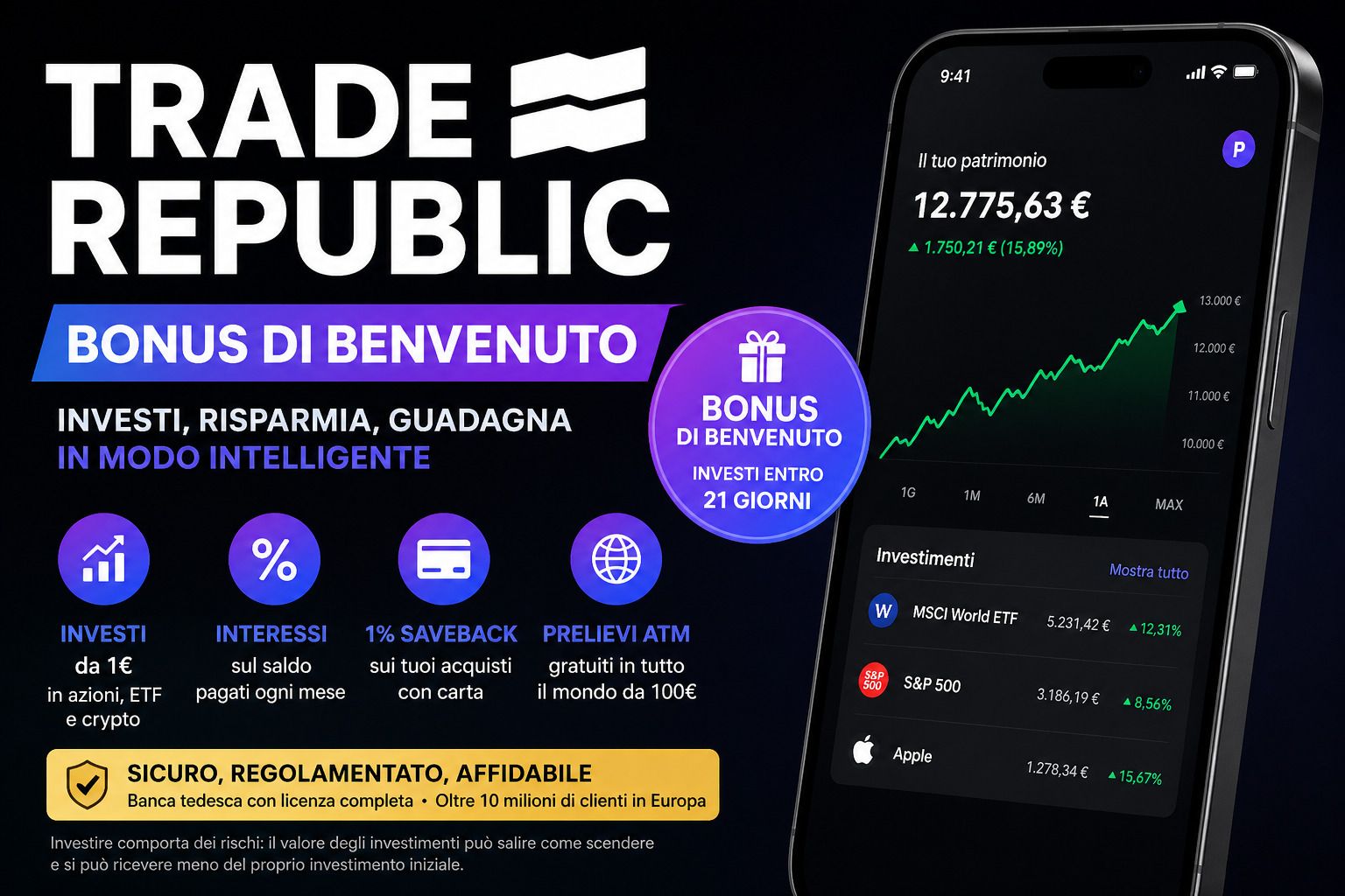 Trade Republic bonus investimenti 2026